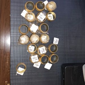 Group of 19 gold metal Napkin rings - NWT